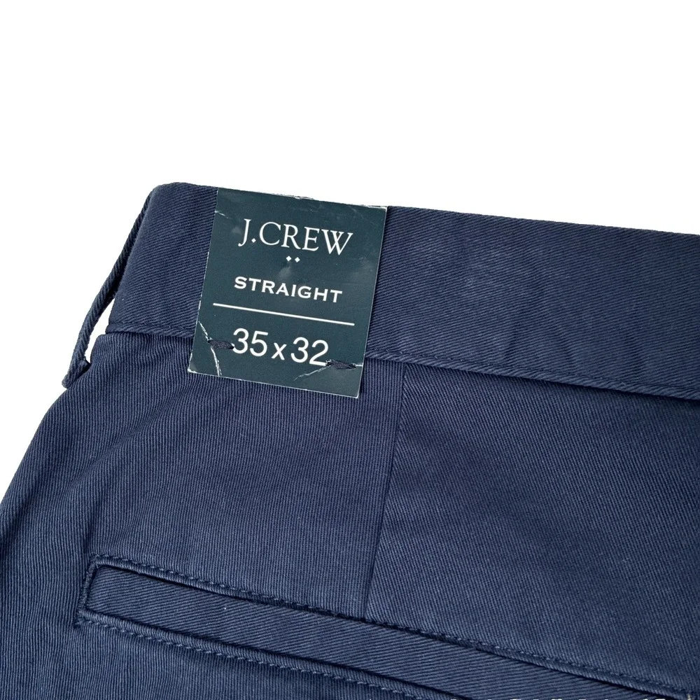 New Mens J. Crew Straight Flex Chino Pants Size 35x32 NWT Navy